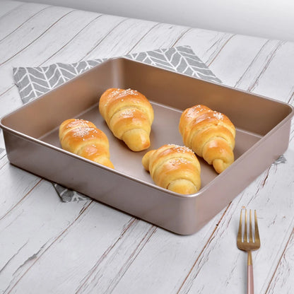 12.8 Inch Deep Square Cake Tin Bread Buns Cookie Baking Sheet Tray Pan Mold for Pastry Cooking