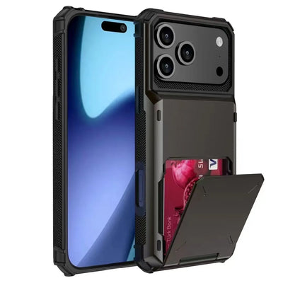 Wallet Case for iPhone 17 Pro MAX 16 15 14 13 12 Mini 11 X XS Plus 16Plus 17Air Armor Card Slot Flip Hidden Pocket Hard PC Cover