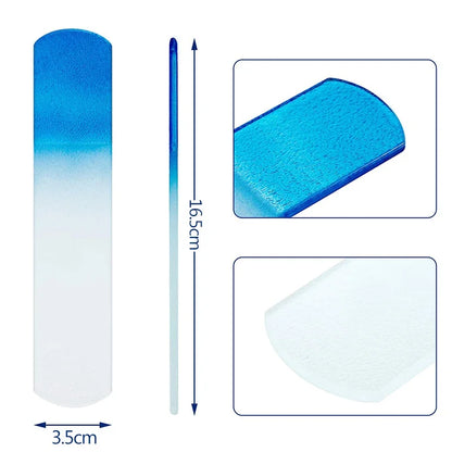 1pc Gradient Handle Glass Crystal Foot File Remove Dead Skin Calluses Pedicure Tool Quick Foot Smooth Beautification Care Tools