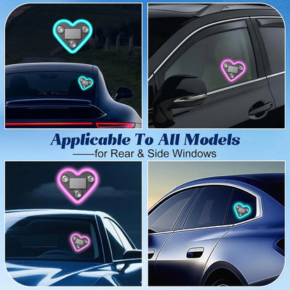 Universal Car Solar Heart-shaped Light Car Window LED Peach Heart Atmosphere Lamp for Car Exterior Interior Decoration