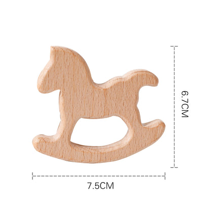 10pc Baby Wooden Teether Beech Bee Pacifier Teeth Pendant Wooden Baby Gym Toys Montessori Animals Baby Products Newborn Gift Kid