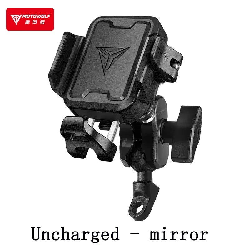 MOTOWOLF Motorcycle Riding Shock-Absorbing Phone Holder Type-c Charger Adjustable Anti-Theft Quick Release Navigation Bracket