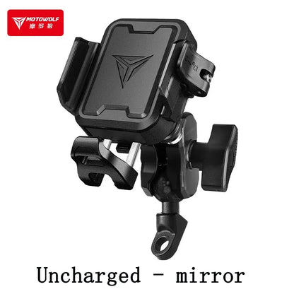 MOTOWOLF Motorcycle Riding Shock-Absorbing Phone Holder Type-c Charger Adjustable Anti-Theft Quick Release Navigation Bracket