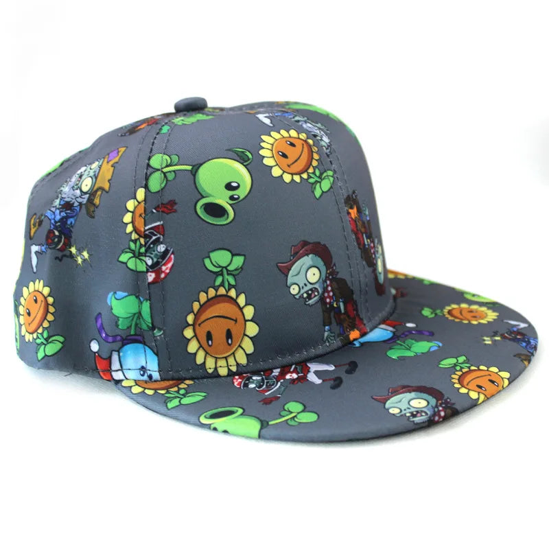 New Fashion Plants vs. Zombies Cotton Baseball Cap Men Women Hip Hop Fitted Caps Outdoor Autumn Summer Casual Hat Cartoon Hat