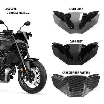 For Yamaha MT-07 MT07 mt-07 2025 2026 New Motorcycle Accessories Fairing Windshield Windproof screen Wind Deflector KIT 3 Styles