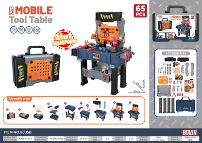 Kids Tool Bench, Realistic, Transformable Tool Set, Toddler Bench Pretend Play Learning Gift for Boys & Girls Age 3-5