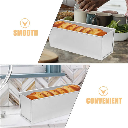 Bread Pan Loaf Pans for Homemade Bakeware with Cover Nonstick Baking Silver Tin Lid Tray