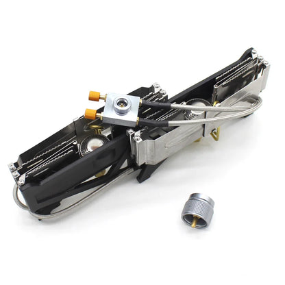 BRS-32 Double Head Gas Stove Portable Outdoor Camping Furnace Fire Switch Free Adjustable Control Cookware Set