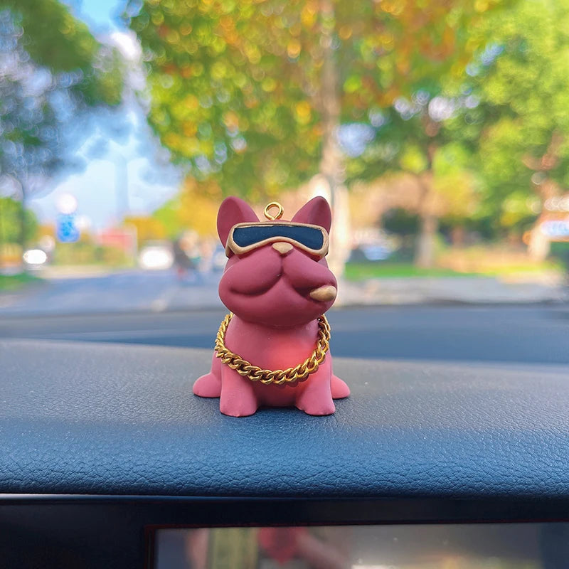 Wear-resistant Bulldog Car Ornaments Feel Comfortable Resin Material Car Dashboard Decoration Car Accessories Interior Decor