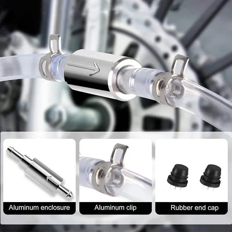 1PCS Brake Fluid Bleeder Hose with One-Way Non-Return Check Valve Auto Car Vehicle Motorcycle Brake Clutch Bleeder Hose Pipe Kit