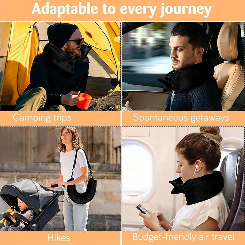 Multi-Functional Fillable Neck Pillow Lycra Fabric Stuff with Clothes, Portable Travel Bag Neck Support Pillow U Shape Pillow