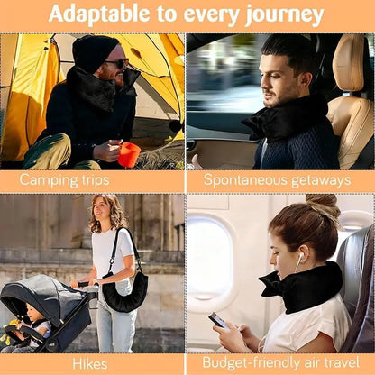 Multi-Functional Fillable Neck Pillow Lycra Fabric Stuff with Clothes, Portable Travel Bag Neck Support Pillow U Shape Pillow