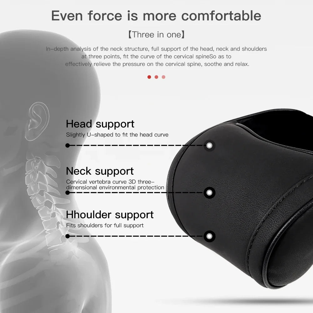 KJOY Seat Headrest Travel Rest Neck Pillow PU Leather Neck Pillow Memory Foam Pillows Car Accessories  used for Tesla Model3/Y/X