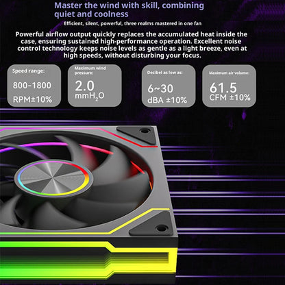Power Trian PRISM 9 Pro 120mm ARGB PC Fan Quiet Cooling 12V Large Air Volume Computer Chassis Fans 4PIN 61.5CFM/800-1800RPM