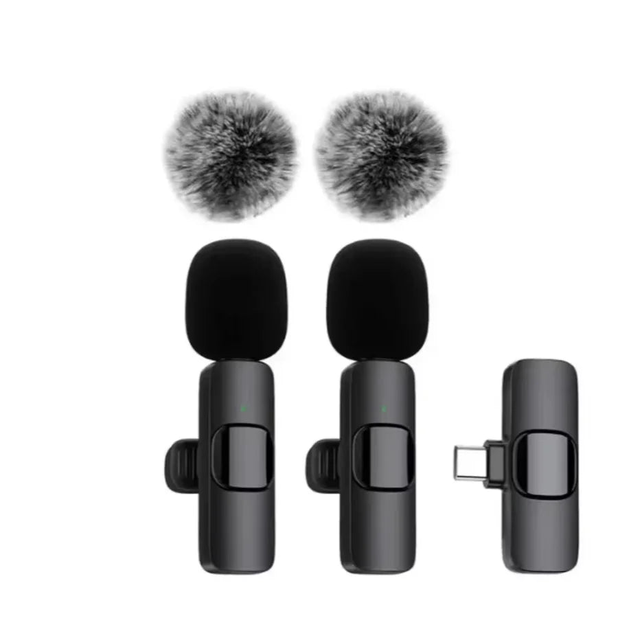Mini Portable Wireless Lavalier Microphone for Live Broadcast Gaming Audio Video Recording iPhone Android
