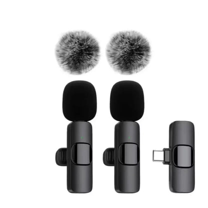 Mini Portable Wireless Lavalier Microphone for Live Broadcast Gaming Audio Video Recording iPhone Android