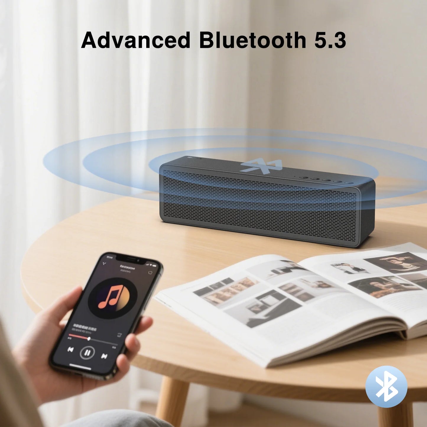 1HORA Wireless Speaker Portable Speaker Bluetooth 5.3 85dB 20W Dual Speaker Sound Quality 5 Hours Playtime 2400mAh For Phone TV