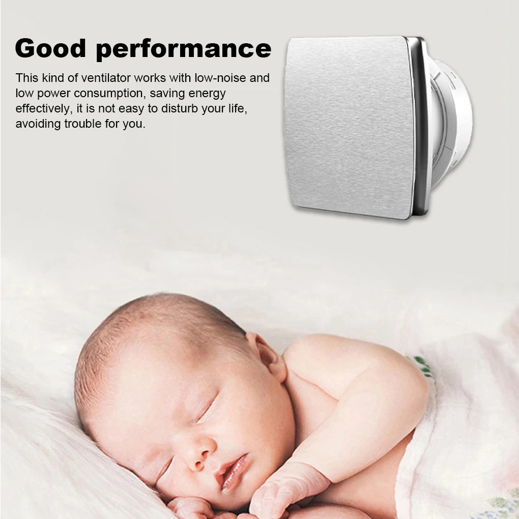 Bathroom Exhaust Fan 4 Inch Outlet Ventilator Wall Mounted Replaceable Improvement Airflow Ventilation Extractor