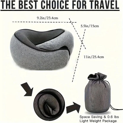 Travel Neck Pillow Car Neck Memory Foam Pillow U-Shaped Portable Auto Headrest Pillow Adjustable Traveling Sleeping Neck Pillow