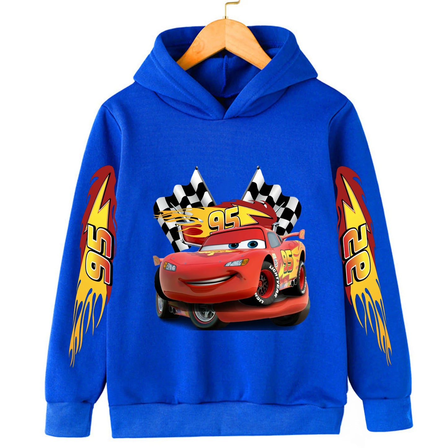 Fall and winter new sweatshirts Disney car kids lightning McQueen cartoon print kids hoodie pants anime kawaii boys and girls