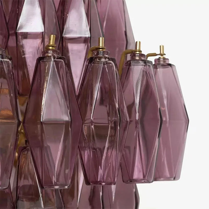 Modern Murano Glass Pendant Lamp Colorful Wish Bottle Electroplated Brass Silver Round Dimmable Ceilings Lustre