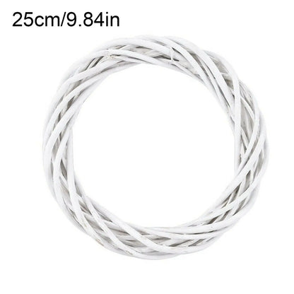 10-30CM Christmas Rattan Ring White Wreath Garland Hanging Vine Ring DIY Craft Xmas Ornaments Xmas Party Decorations