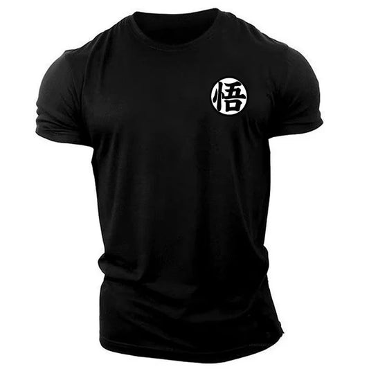 Workout Men's Gym T-Shirt Goku Print Short Sleeves T-Shirt Summer Casual Tee Streetwear Men's O-neck Sweatshirt Women's Clothing