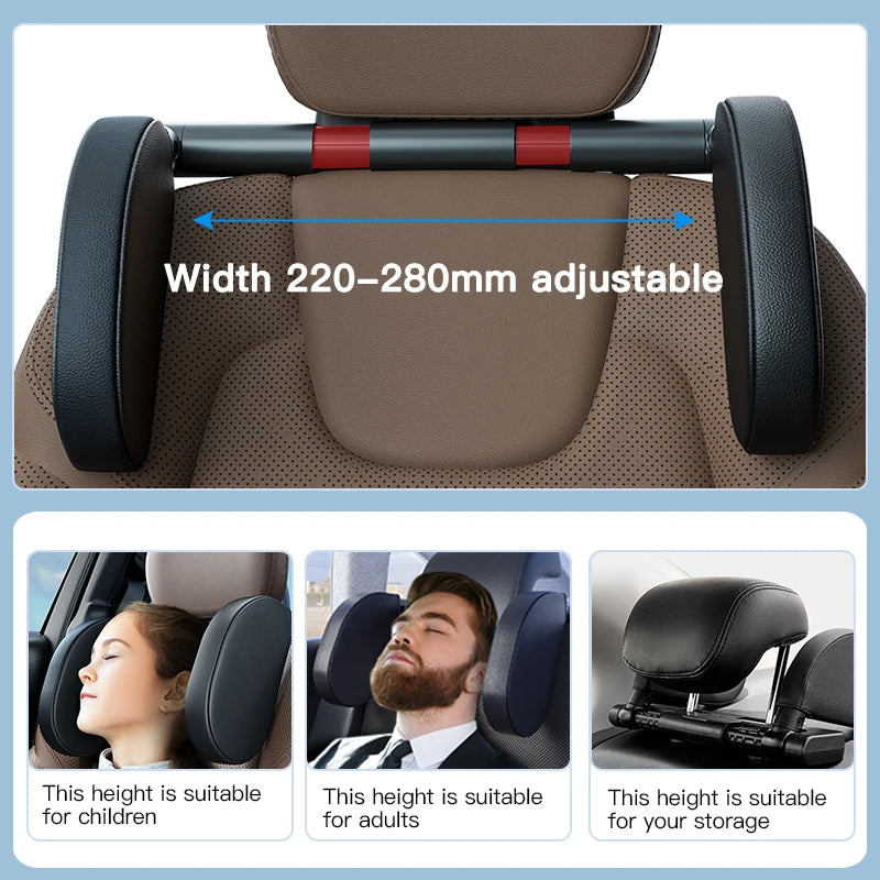 Ergonomic Volvo Dedicated Side Neck Support Pillow - High Density Memory Foam Wipeable PVC Leather Universal for All Seasons
