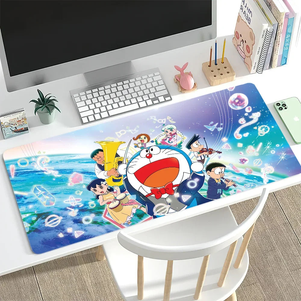 D-Doraemon Nobita Earth Mouse Pad Large Desk Mat Keyboard Ergonomic Office Rubber PC Non-slip Anti-fray Home Custom Best Price
