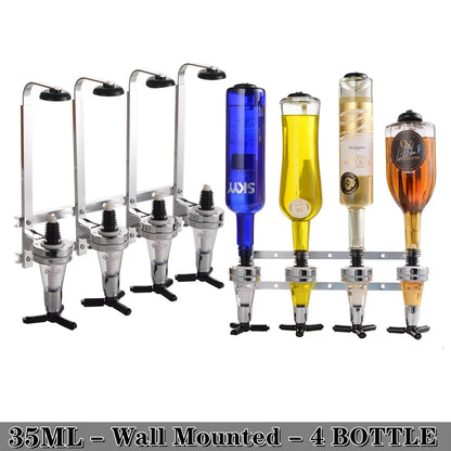 Alcohol Liquor Dispenser 1-6 Bottle Wall Rotating, Mounted Cocktail Shaker Stand Whisky Wine Beer Alcohol Bar Beverage Dispenser