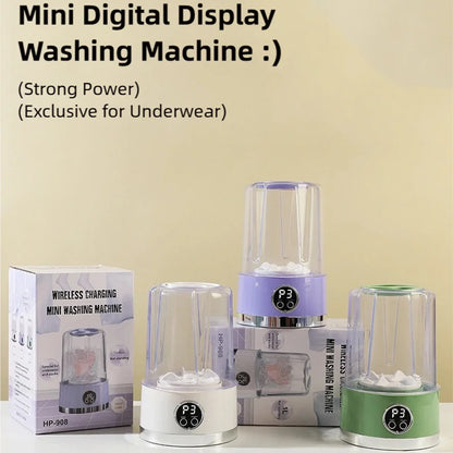 Cordless 1L Mini Washer USB Rechargeable 3000mAh 2-Speed Portable For Travel Socks Underwear Clothes Washing Cups