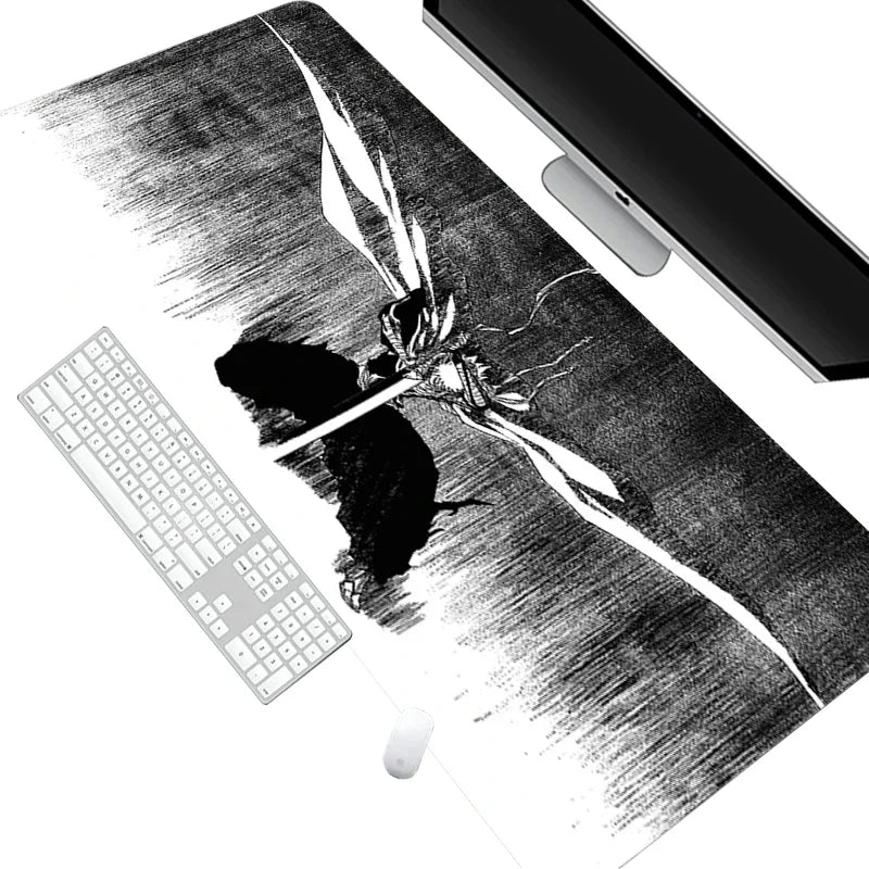 White Mouse Pad Anime Large Mousepad Bleach Manga Panel Laptop Office Shounen Rubber Soft Table Mat Pc Gaming Non-Slip Carpet