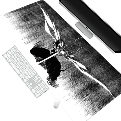 White Mouse Pad Anime Large Mousepad Bleach Manga Panel Laptop Office Shounen Rubber Soft Table Mat Pc Gaming Non-Slip Carpet
