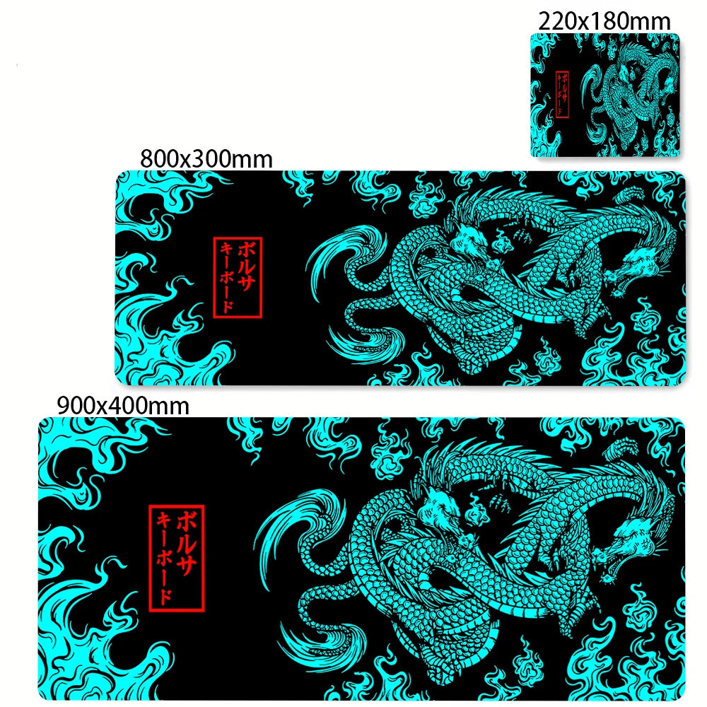 80x30cm Lock Edge Keyboard Pads Large Office Non-Slip Computer Mouse Pad Japanese Art Dragon Deskmat Gamer Custom Home Mousepad