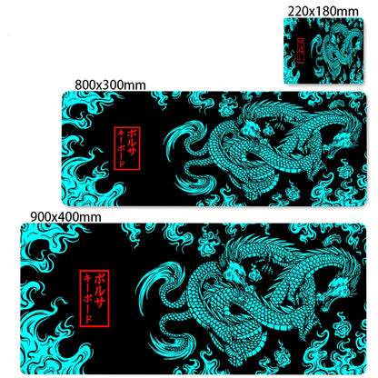 80x30cm Lock Edge Keyboard Pads Large Office Non-Slip Computer Mouse Pad Japanese Art Dragon Deskmat Gamer Custom Home Mousepad