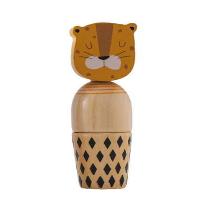 Baby Wooden Montessori Toy Develop Kid Hand-on Ability Toy Hand Bell Toy Children Animal Puzzle Classic Educational Toy Kid Gift
