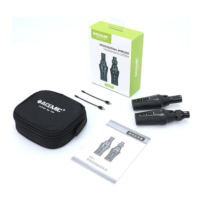 Acemic TR-20SET UHF Wireless Microphone Adapter, XLR Transmitter and Receiver with 48V Phantom Power, for Condenser Dynamic Mic