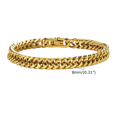 Vnox 8mm/12mm Bold Heavy Stainless Steel Cuban Bracelets for Men Boys,Oxidized Metal Wristband,Punk Rock Chain Bracelet Jewelry