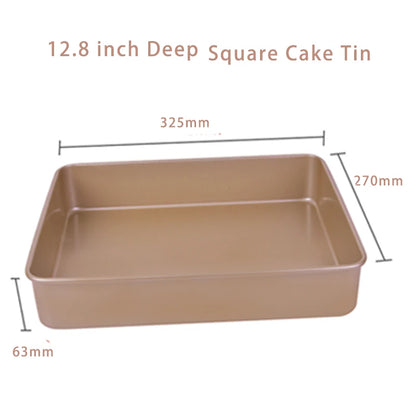12.8 Inch Deep Square Cake Tin Bread Buns Cookie Baking Sheet Tray Pan Mold for Pastry Cooking