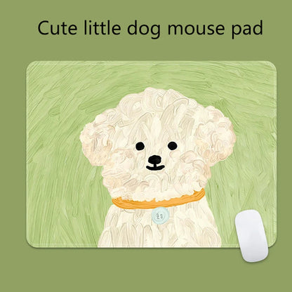 Cute Puppy Mouse Pad Anti-Slip Natural Rubber Lockedge Mousepad Cartoon Dog Office Home Laptop Computer Portable Small Mouse Mat