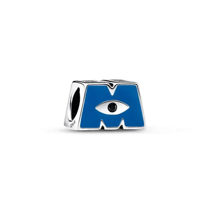Disney Plata De Ley 925 Silver Charm Monster Activity Flowers Pendant Beads Original Women Bracelets Bangles DIY Jewelry Gift