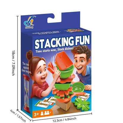 Stacking Game, Food Stacking Game, Tabletop Game for Kids & Adults, Family Fun Game