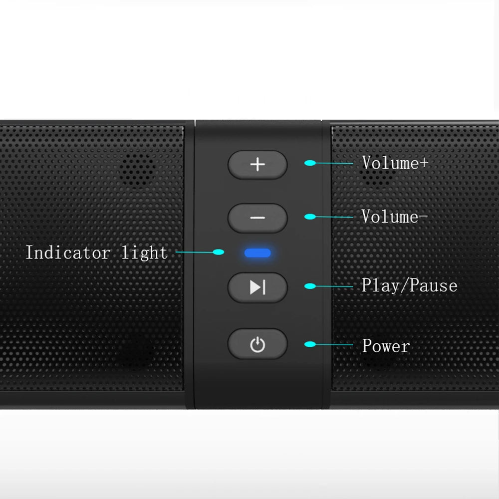 40WTV Soundbar Wireless Bluetooth Speakers Separated Column Home Theater Subwoofer with Fm Radio TF AUX for Computer TV boom box