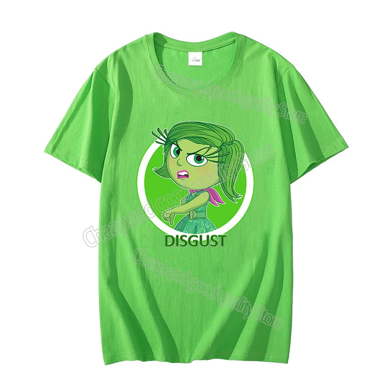 Inside Out 2 T-Shirt New Cute Cartoon Girl Boy Tops Summer WOMEN MEN Clothing Adult Anime Figure Colore Tee Family Clothes Gift