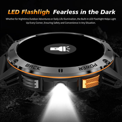 2025  Smart Watch Wireless Calling Weather Forecast Magnetic Charging Waterproof LED Flashlight Men smartwatch For Android IOS