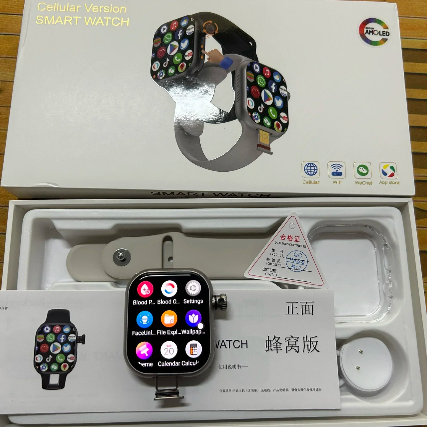 5G Smartwatch Global Version 2.29 Inch AMOLED Display with 180 Degree Rotating Camera Supports SIM Card WiFi GPS Video Calling