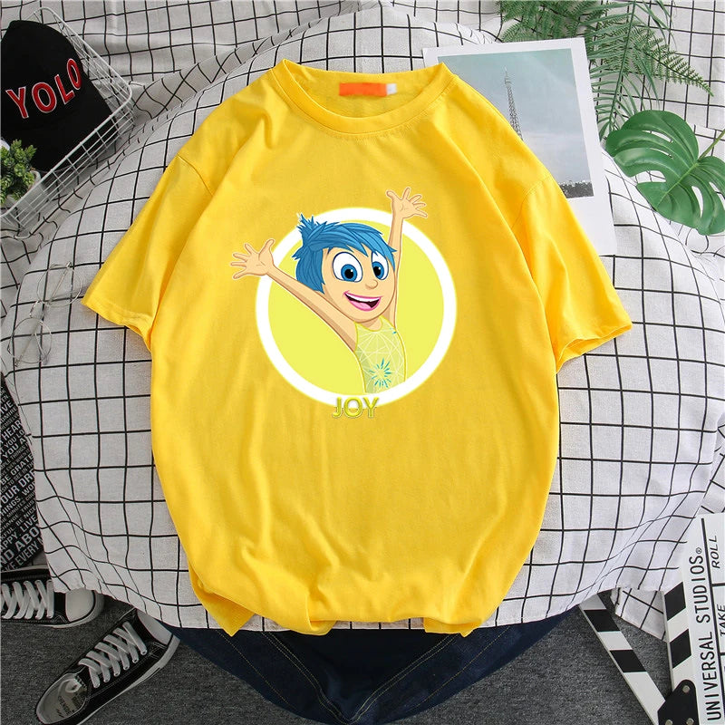 Inside Out 2 T-Shirt New Cute Cartoon Girl Boy Tops Summer WOMEN MEN Clothing Adult Anime Figure Colore Tee Family Clothes Gift