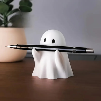 1pc Cute Ghost Pen Holder | Resin Craft Decoration, Anime Inspiration, Tension Mount, with Holiday Theme, for Office, Home