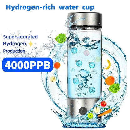 Portable Hydrogen Water Generator Bottle Rechargeable Electric Alkaline Water Ionizer Cup Hydrogen-Rich Health Care Drinkware