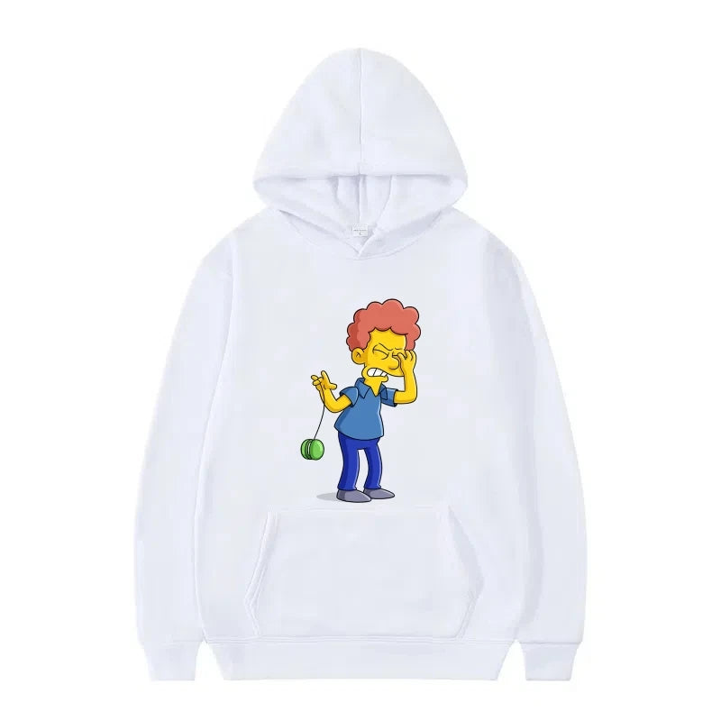 Disney The Simpsons Funny Pattern Casual Hooded Tops Men Woman Loose Comfortable Winter Black Sports Pullovers Fashion Clothing